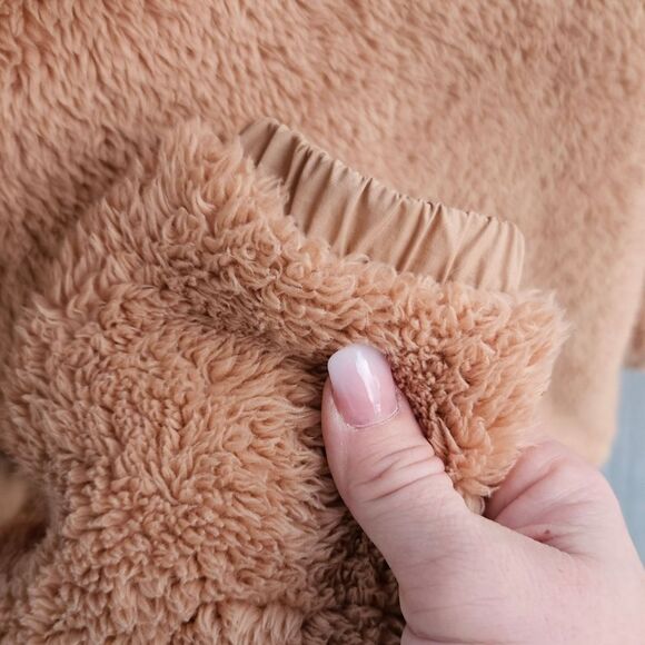 Victoria's Secret PINK COZY HALF ZIP TEDDY PULLOVER SHERPA TAN NEW MSRP $69.95 - Picture 6 of 16